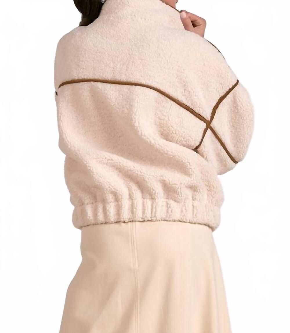 NEW ELAN slate sherpa cozy jacket in off white - Picture 4 of 4